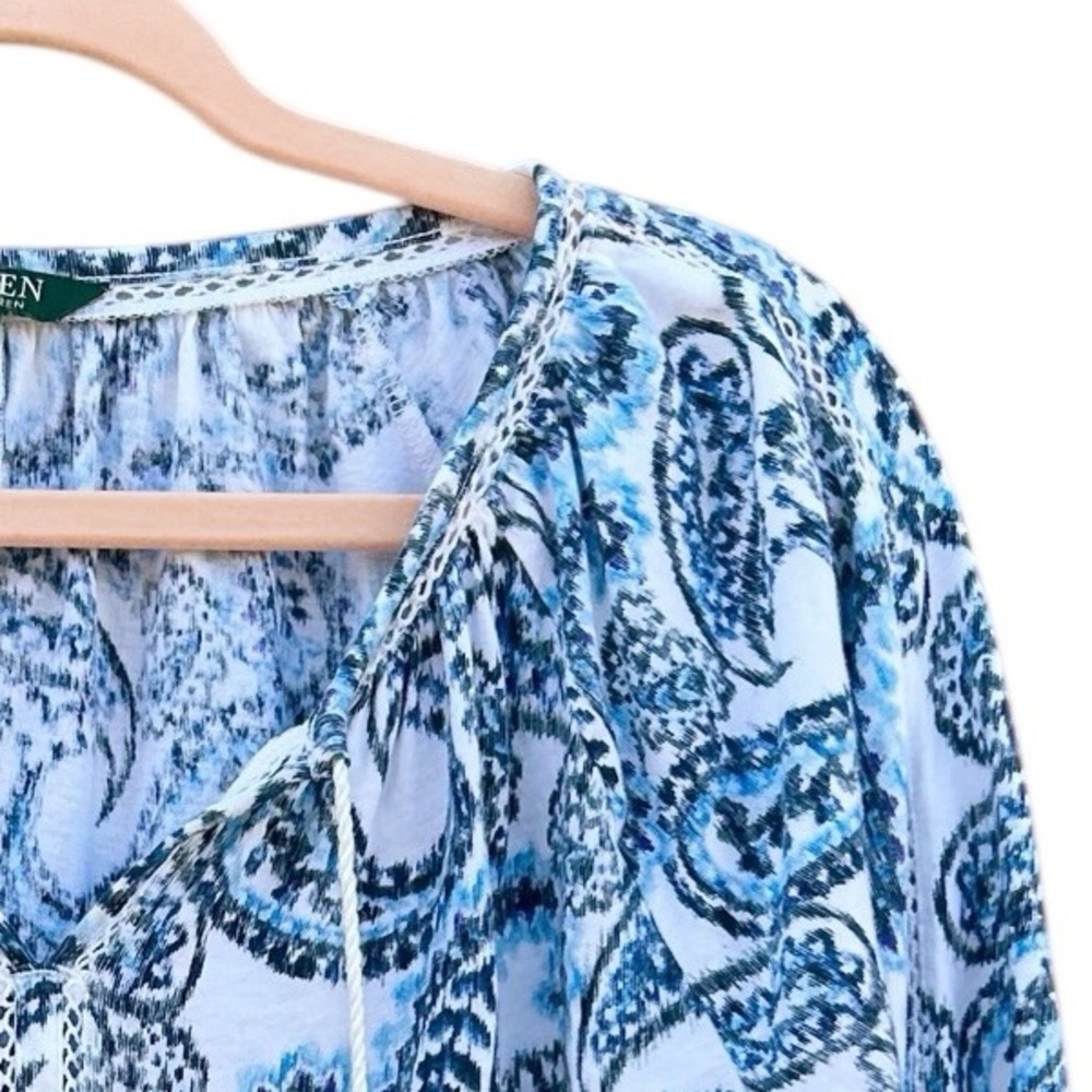 Lauren Ralph Lauren 100% Cotton Paisley Top - Picture 7 of 11
